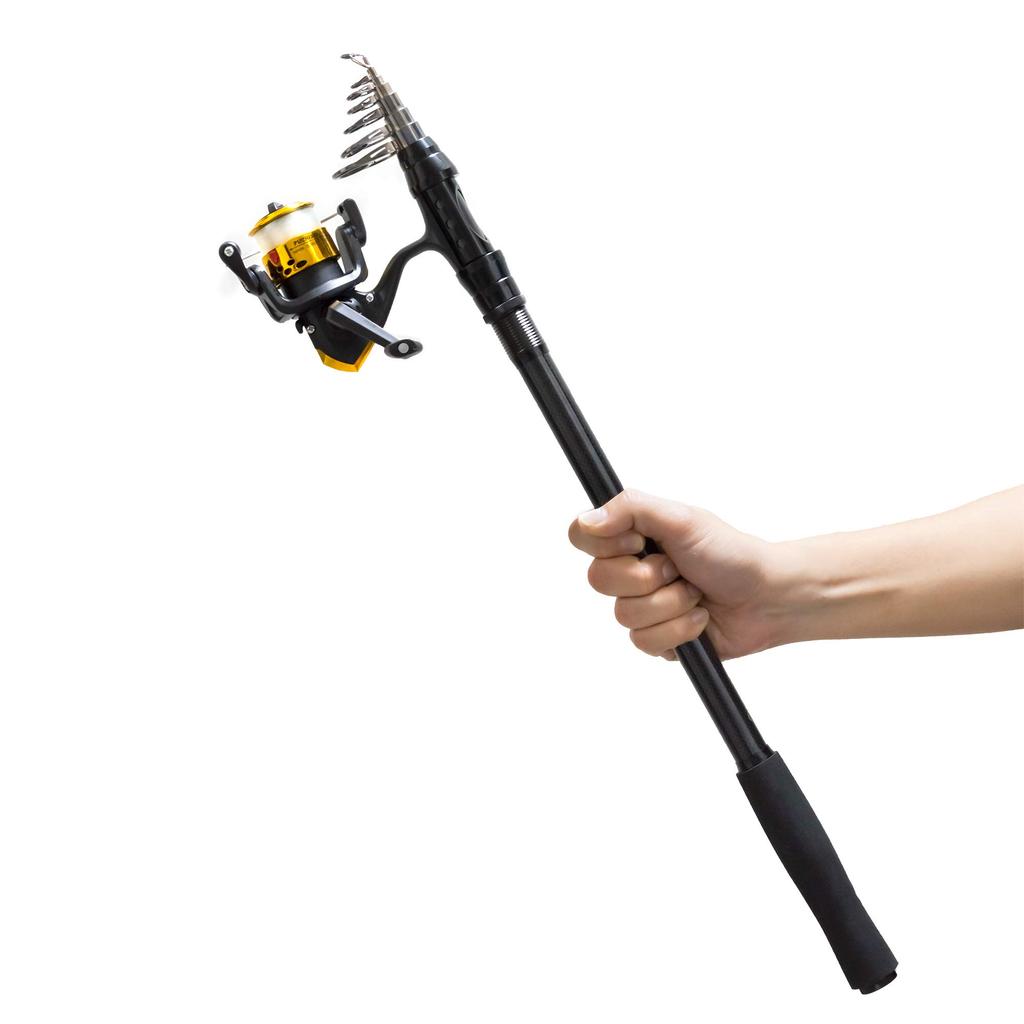 Orludo Fishing Gear Compact Fishing Rod Spinning Reel 3 Set of swinging rod and reel that can be used as is for light fishing such as family and small