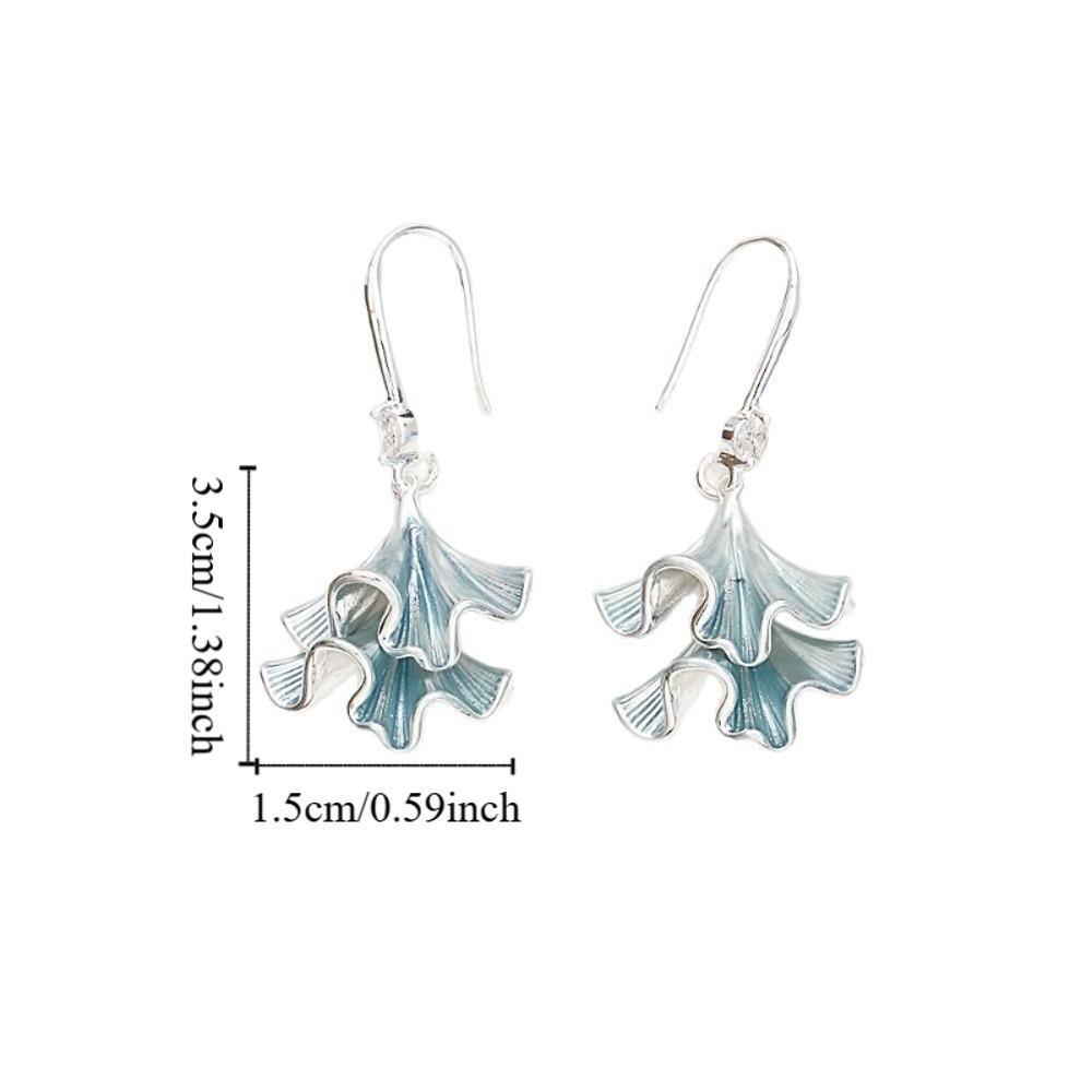 Double-layer Ginkgo Earrings Retro Sweet Earrings Jewelry Funny Ginkgo Ear Pendant Men