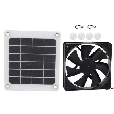 6V 10W Outdoor Solar Power Panel Exhaust Fan USB Charging for Greenhouse Chicken House