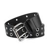 Unisex Star-Studded Hip Hop Punk Leather Belt with Double Holes