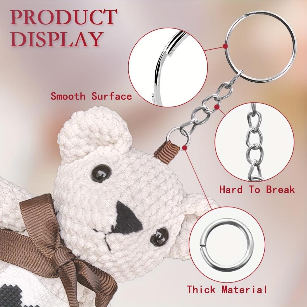 40/80/100/140/180 Pcs 25mm Electroplated Split Key Rings, 4-Section Chains and Open Jump Rings for DIY Jewelry Making