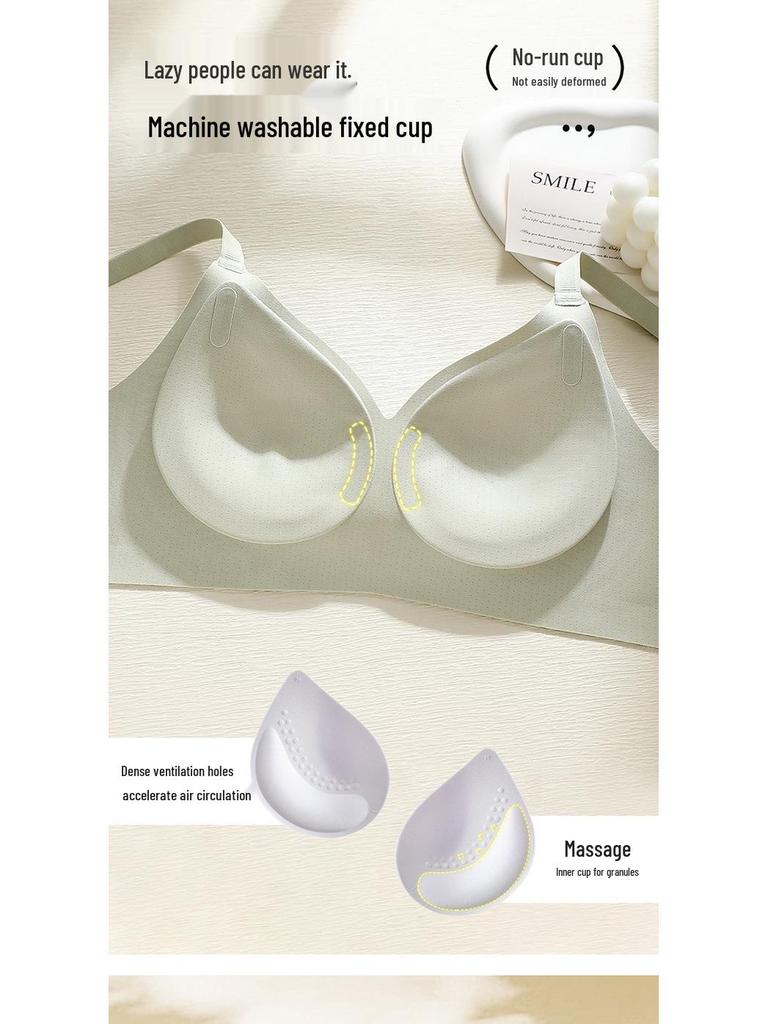103 Medium-Thick Seamless Push-Up Bra for Women, Anti-Sagging, Wire-Free, with 2CM One-Piece Fixed Cup for Small Chest.