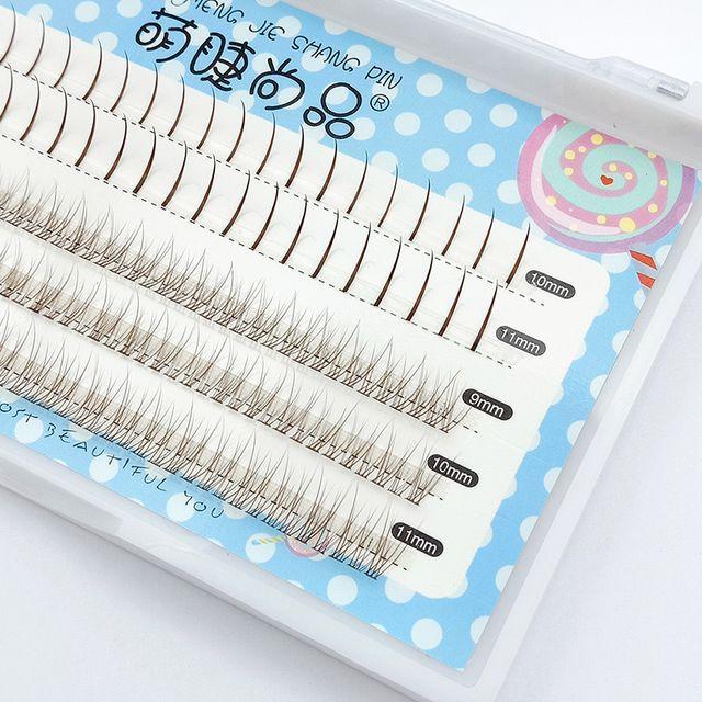 Mogugu - Натуральные пушистые цветные накладные ресницы Fish Tail - Caramel - 1cm