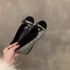Women Korean Shoes Female Footwear Platform Mixed Colors Bow-Knot Slip-on Increas Height Low Heels Square Toe Shallow Mout