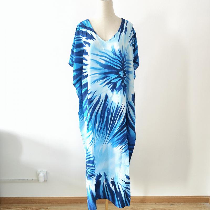 2022 European & American Beach Cover-up: Printed Long Robe & Bikini Sun Protection Dress