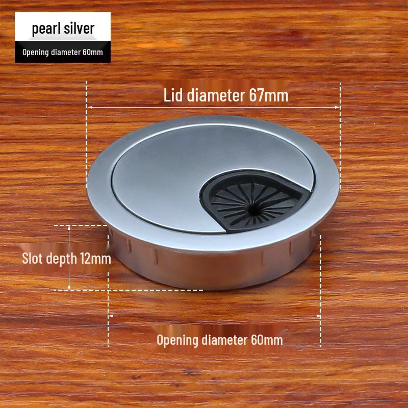 Zinc Alloy Desk Cable Grommet - Round Desktop Cable Pass-Through Cover