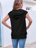 Damen ärmellose Reißverschluss Hoodie Weste locker Kordelzug leichte Jacke mit Taschen
