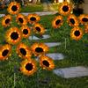 1PACK Solar LED Sunflower Garden Lights, Realistic Night Glow Energy Saving Outdoor Lighting for Garden, Lawn, Home, Terrace and Porch Decorations