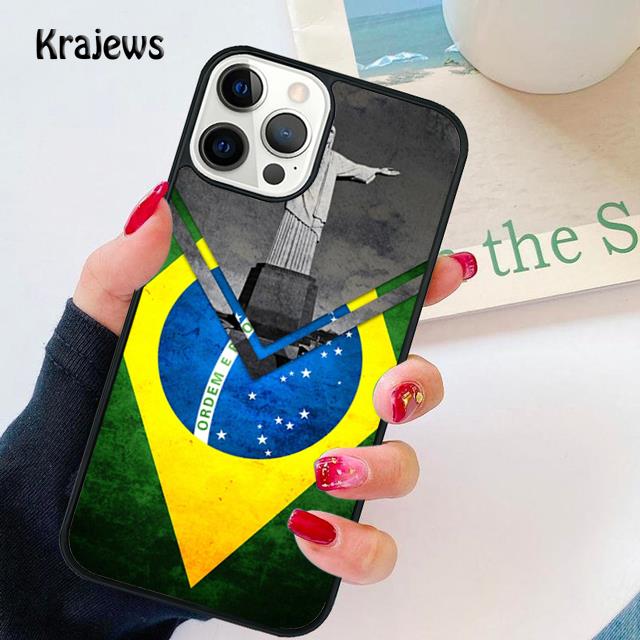 

Brazil Flag soft Phone Case Cover For iPhone 17 Air 16 15 14 plus 12 13 pro max coque Shell Fundas iPhone 13pro max