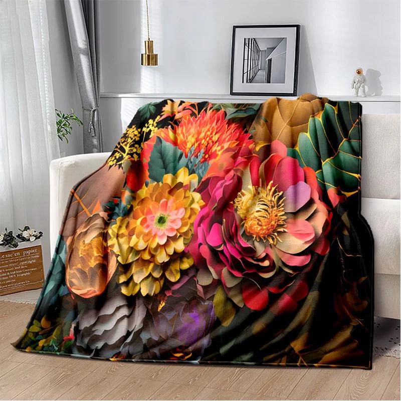 

Ковдра HD Pretty Flower Daisy Rose Chrysanthemum, м яка ковдра для дому, спальні, ліжка, дивана, пікніка, ковдри для подорожей, дітей 75x90cm