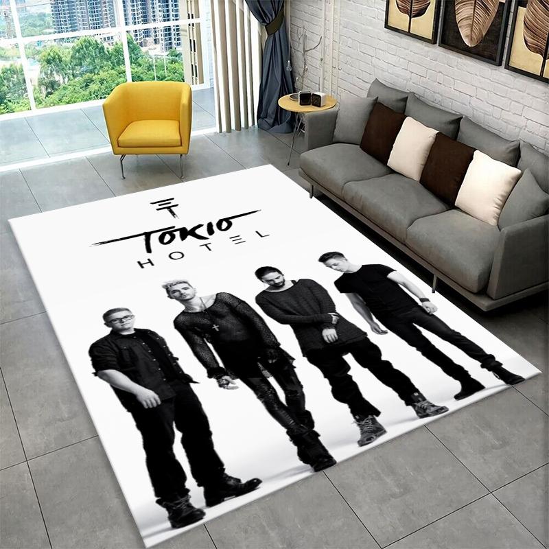Tappeto Rock Band Tokio Hotel Bill Kaulitz per Camera da Letto Soggiorno Divano Sala Giochi Zerbino Decorazione Casa, Tappeto Area Bambini Antiscivolo