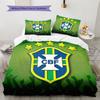 Brazil National Football Team  Pattern Bedding Quilt Set  Home Decoration  Gift (1 * duvet cover + 2 * pillowcase  without core)
