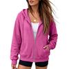 Women's Oversized Zip-Up Sweatshirt Jacket with for Fall Casual Wear
