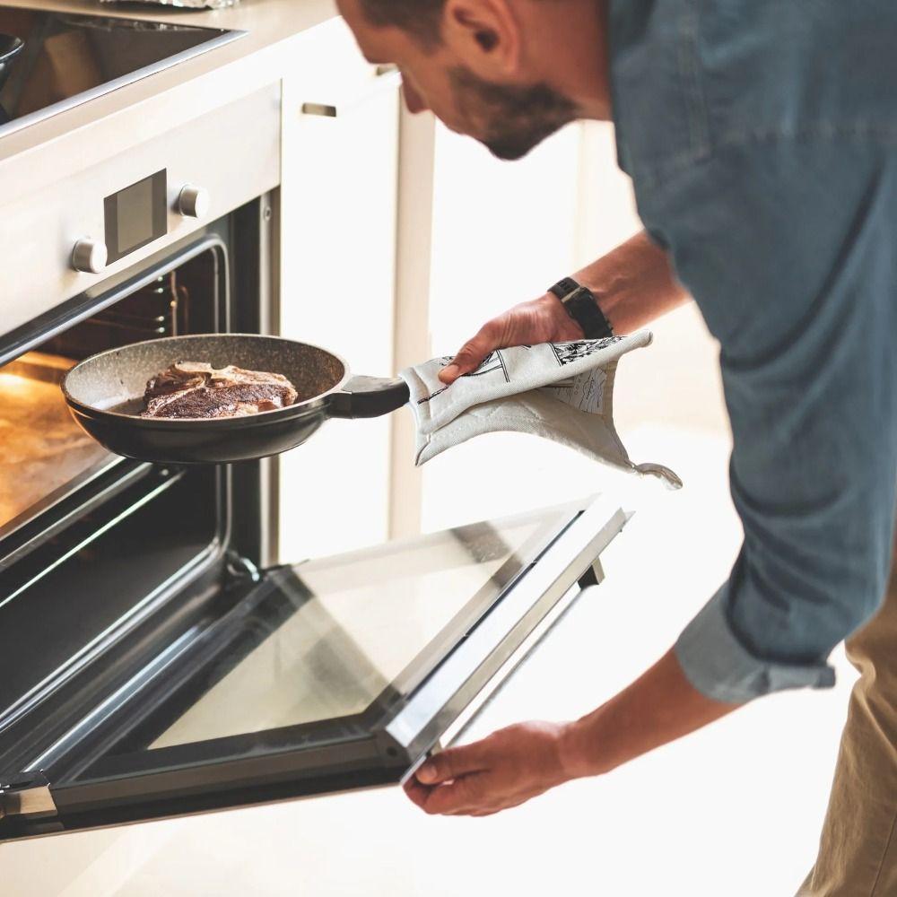 Cotton Oven Gloves Vintage Anti Steam Gloves Insulation Pad Ironing Board