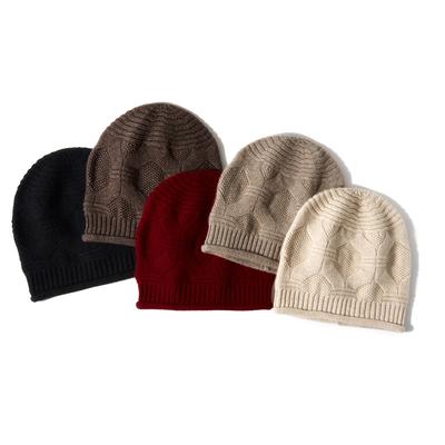 Cashmere Autumn and Winter New Style Women's High End Solid Color Twisted Pattern Thickened Warm Fashion Knitted Casual Curled Hat