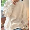 Men's Autumn/Winter Patchwork Hoodie with Metal Side Zipper – Round Neck, Solid Color, Loose Fit.