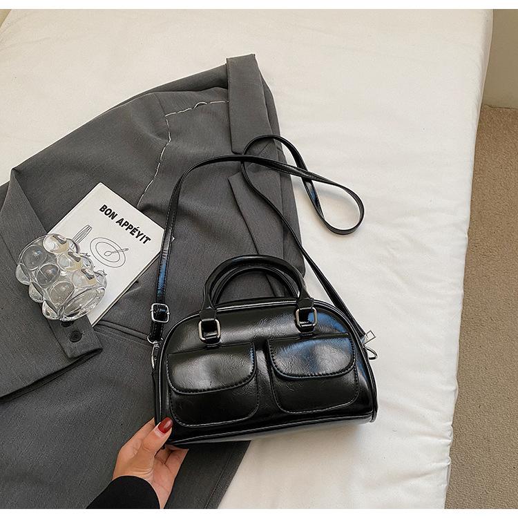 

Корейская версия высококачественной портативной сумки-бостон в иностранном стиле, женская, осень 2025, новая, модная и простая сумка через плечо