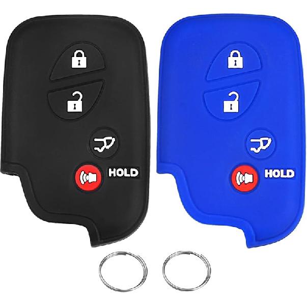 QBUC 2Pcs for Lexus GX460 RX350 Key Fob Cover, for Lexus IS250 IS350 GS450h ES350 CT200h LS460 LS600h LX570 RX450h Silicone Car Key Case Protector