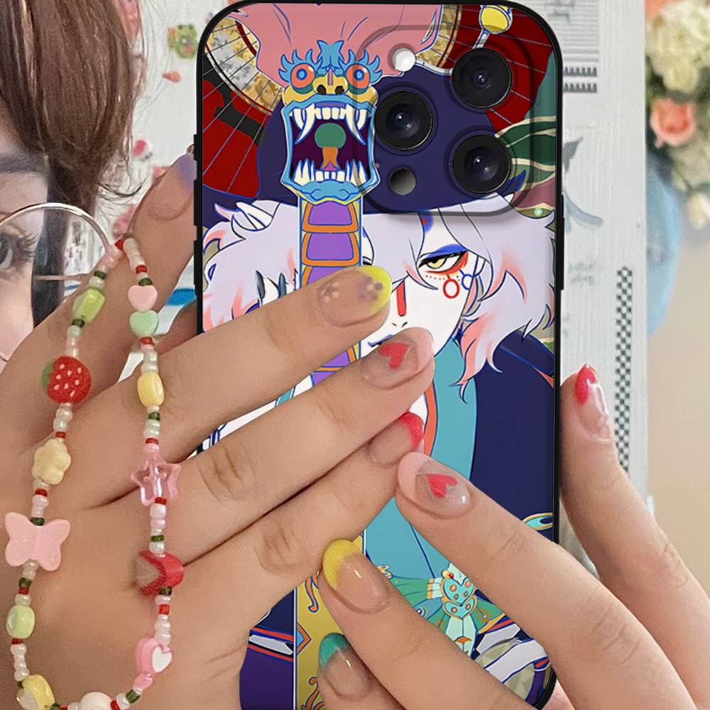 Anime Mononoke Kusuriuri Phone Case For IPhone 1716 15 14 13 Pro Max 11 12 Mini X Xs XR Black Silicone Cover
