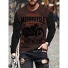 Autumn Men's 3D Skull Print Crew Neck Long Sleeve T-Shirt