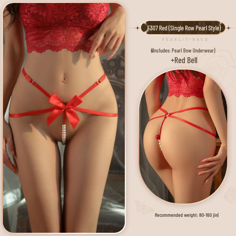 Plus Size 160 Jin Sexy Bow Cross Open Crotch Thong Lingerie 307