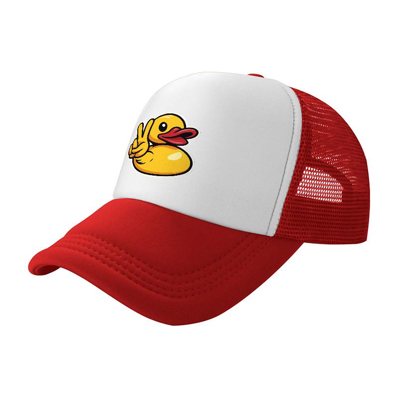 Duck Logo Mesh Baseball Cap Breathable Trucker Hat White Black Design Casual Outdoor Sun Protection Hat