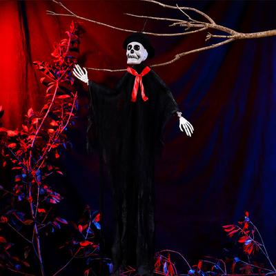 Szkielet wiszący na Halloween Dekoracja Zakapturzony Szkielet wiszący nawiedzony dom układ sceny rekwizyty