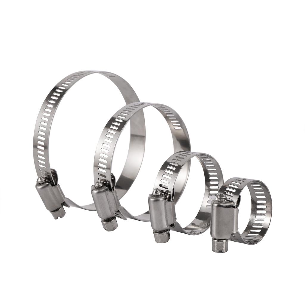 5pcs Stainless Steel 201 Hose Clamp 59~165mm Retractable Hose Clamp Fastener Worm Gear Hose Clamp Garden Water Connection