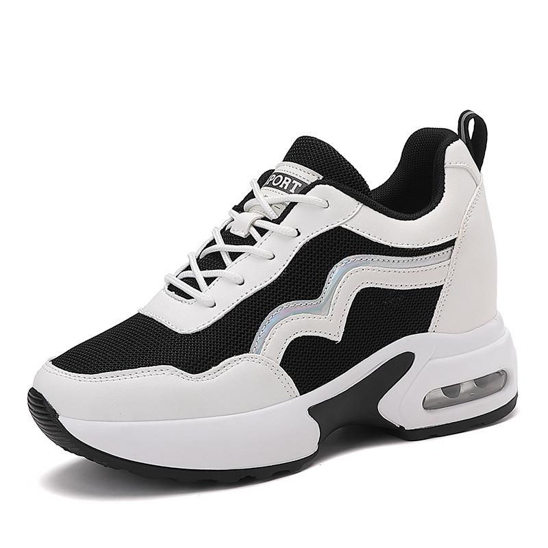

2025 new autumn dad shoes women s shoes trendy breathable versatile thick-soled inner height increase sports and leisure shoes real air cushion 42 чорний