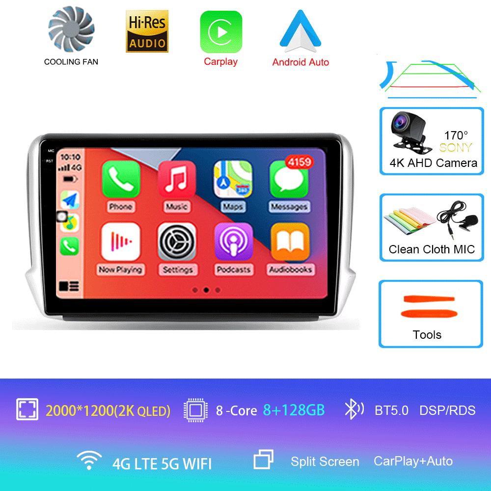 Car Radio Android 14 Carplay For Peugeot 2008 208 Multimedia System 2012 - 2018 Navigation GPS Multimedia Player WiFi+4G Stereo