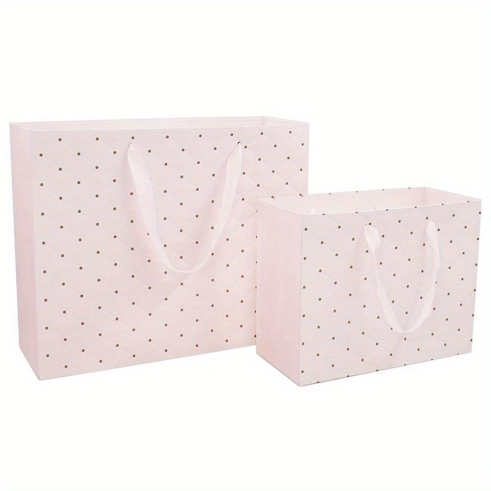 12 Stück Geschenktüten mit Henkeln Mittelgroße Tragetaschen Papier Wellenpunkt Leckerlitüten Partygeschenktüten Souvenirs Geschenktüten Handtaschen für Brautparty Hochzeit