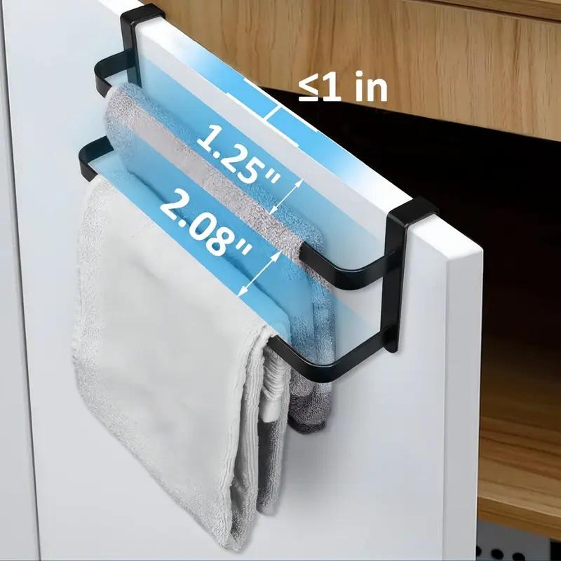 2-Tier Over-the-Cabinet-Door Towel Rack, Holder for Hand, Dish & Bath Towels. For Kitchen, Bathroom & Shower Door.