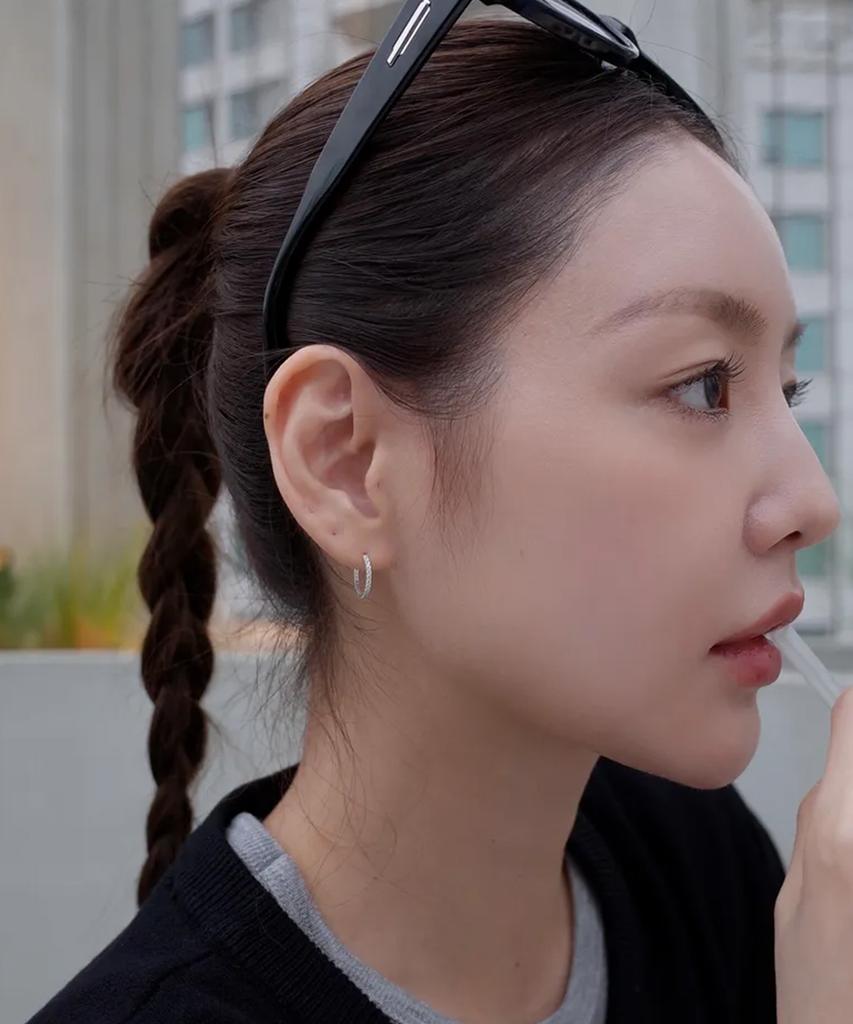 Iamj [925 Silver] 1.6 Basic Cubic Ring Earrings (3 Types)