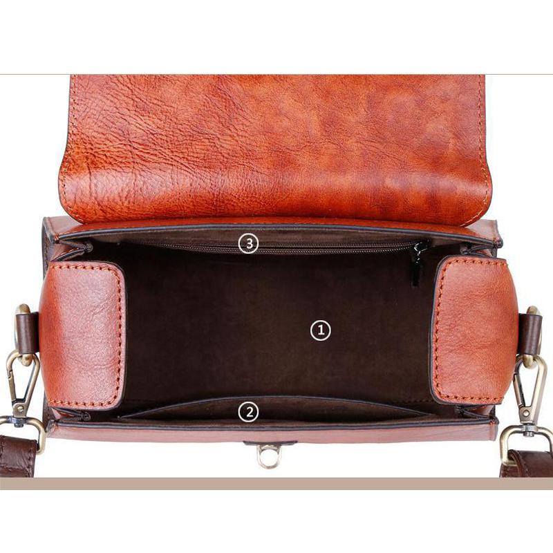Johnature Luxury Handbags Women Bags Retro Genuine Leather Solid Color Lady Shoulder Bags Leisure Cowhide Messenger Bag
