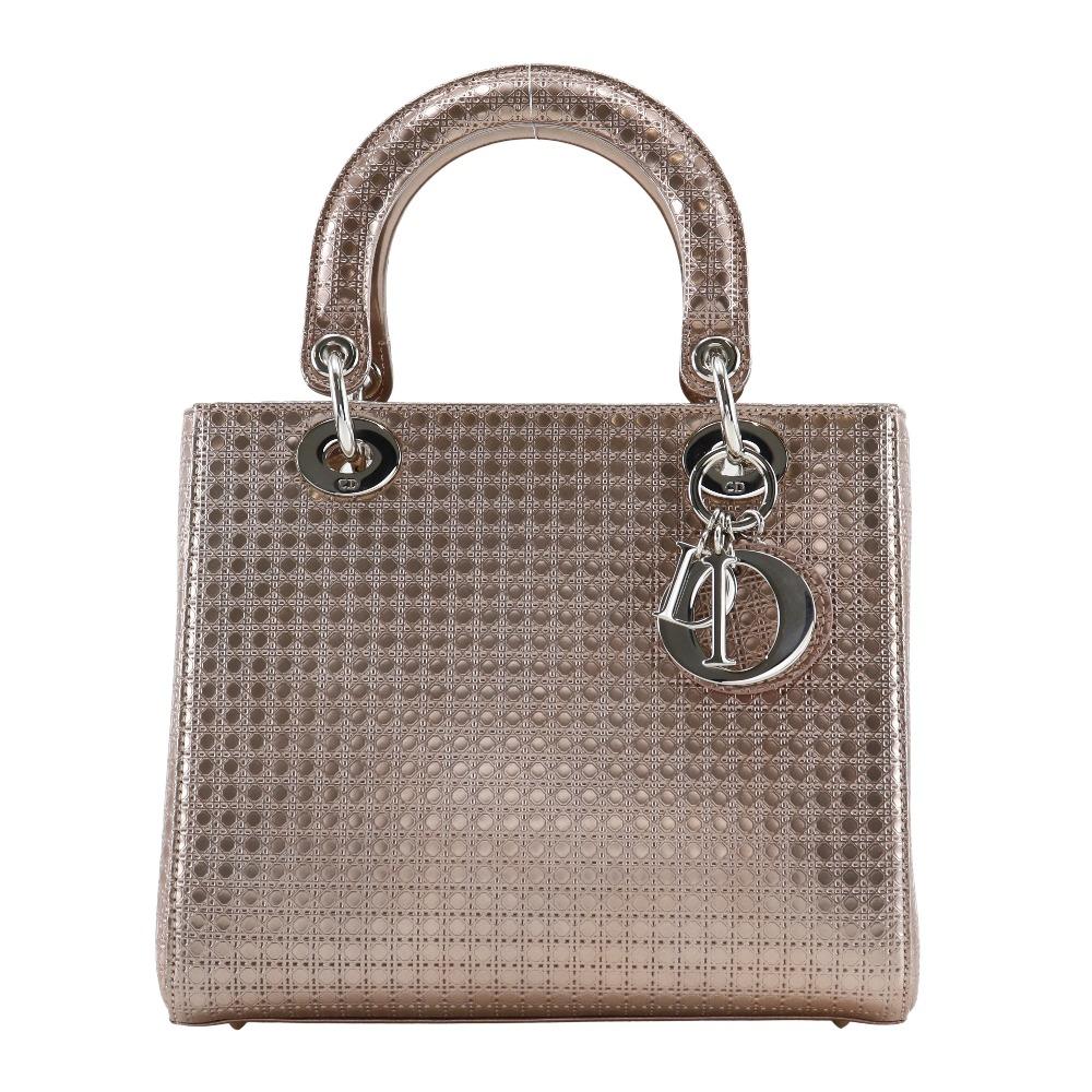 

Dior Lady Dior Handbag M0550PSKC medium Canage Pink gold leather Women Used