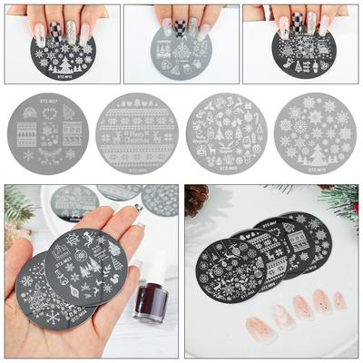 Manicure Snowflake Christmas Nail Stamping Plates Polish Templates Stencils Molds Nail Stamp