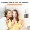 Wall-Mounted Electric Toothbrush Holder with Two Toothpaste squeezers and Toothbrush Storage Box. Automatic Dispenser with dust