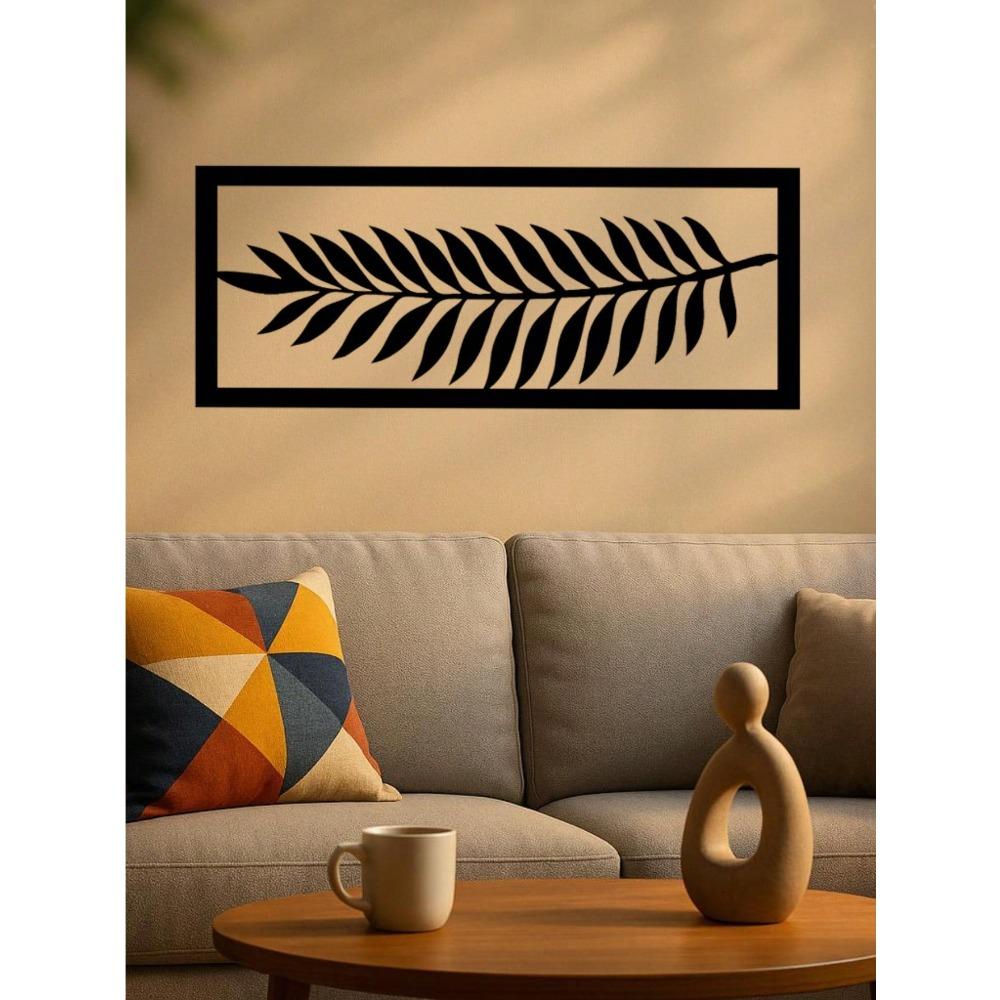 Wrought Iron Leaf Wall Art Metal Decor Nature Inspired Home Accent Living Room Bedroom Modern Artwork Decorative Panel Indoor Hanging