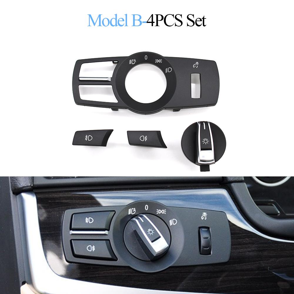 Car Interior Headlight Switch Rotation Button Headlamp Control Panel Cover For BMW 5 6 7 Series X3 X4 F10 F11 F07 F06 F01 F25
