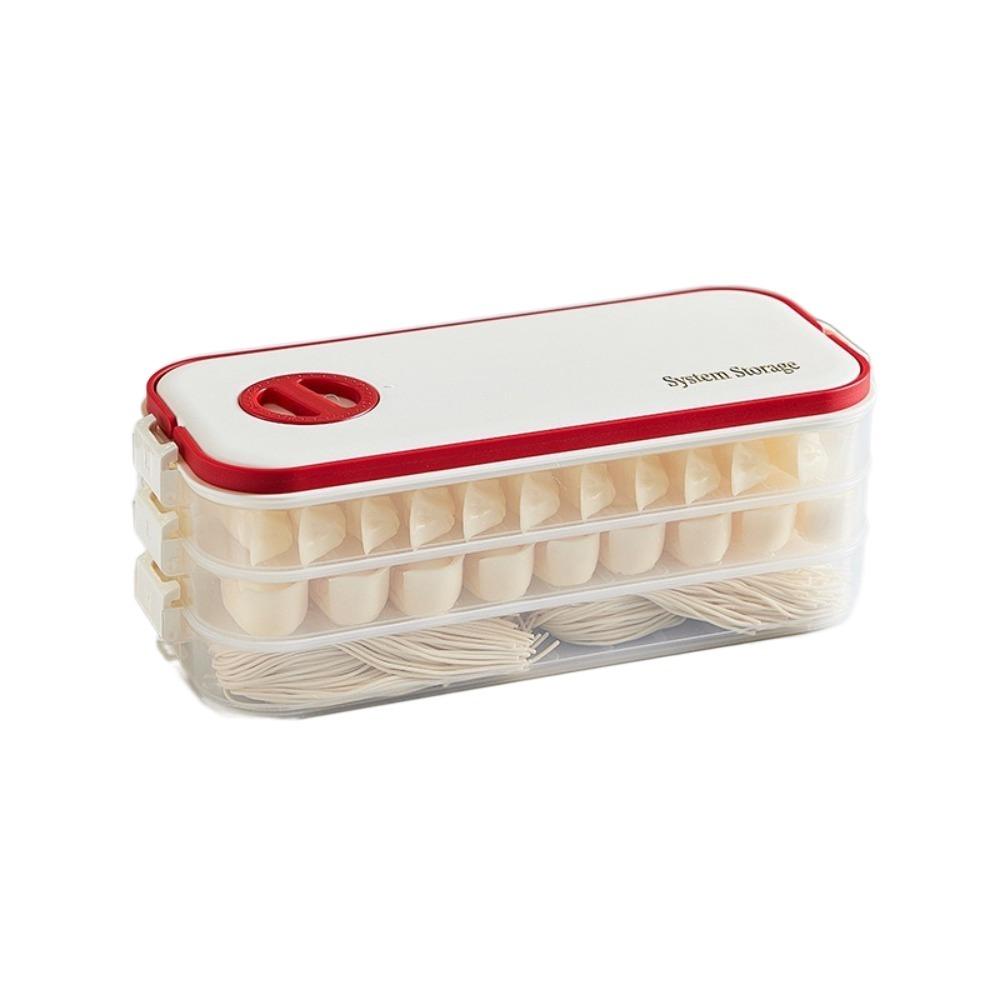 Plastic Dumpling Box Multi-Layer Transparent Food Egg Frozen Box Sealed Large Capacity Wonton Fresh-Keeping Organizer for Home