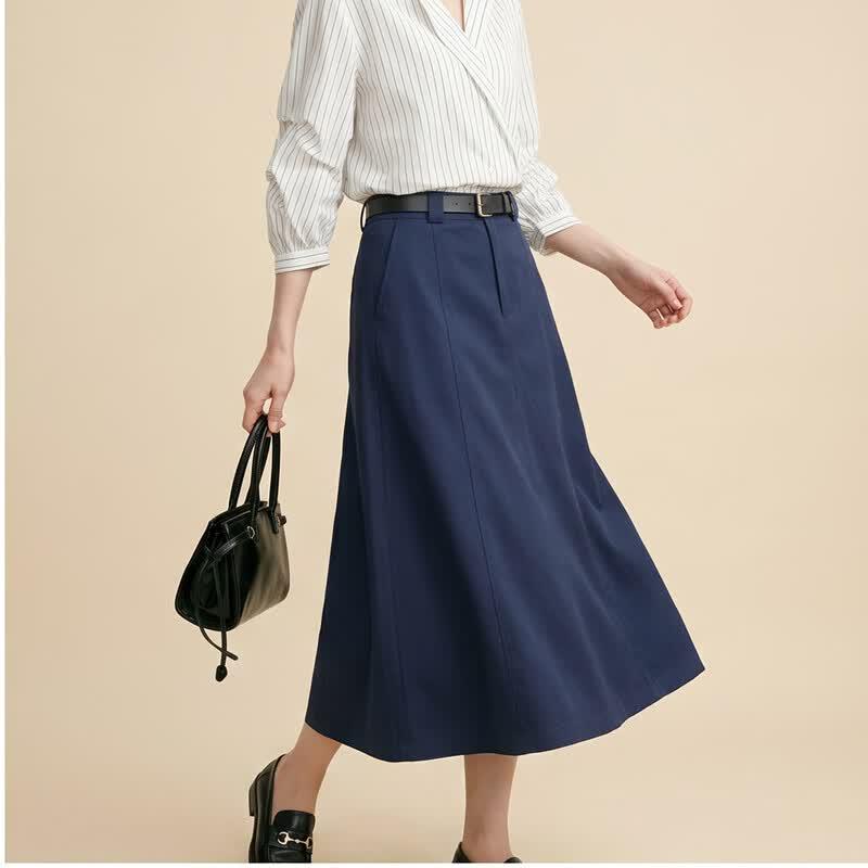 KOMPASU High Street A-Line Midi Skirt