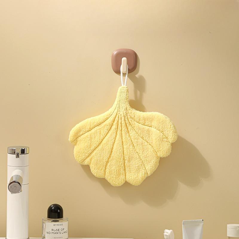 1pc Leaf-Shaped Hanging Hand Towel-Ultra Soft, Super Absorbent & Quick-Dry Bath&Kitchen Towel with Elegant Leaf Design