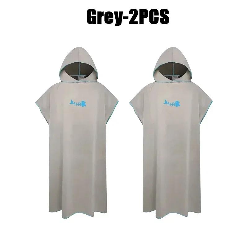 Unisex Hooded Microfiber Bathrobe Cape Quick Dry Swim Surf Towel For Beach Travel Sauna Changing Robe Lightweight Sports