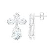 Kicky & Perky 925 Sterling Silver Teardrop Shape Moissanite Stone Studded Earring Jewelry For Women