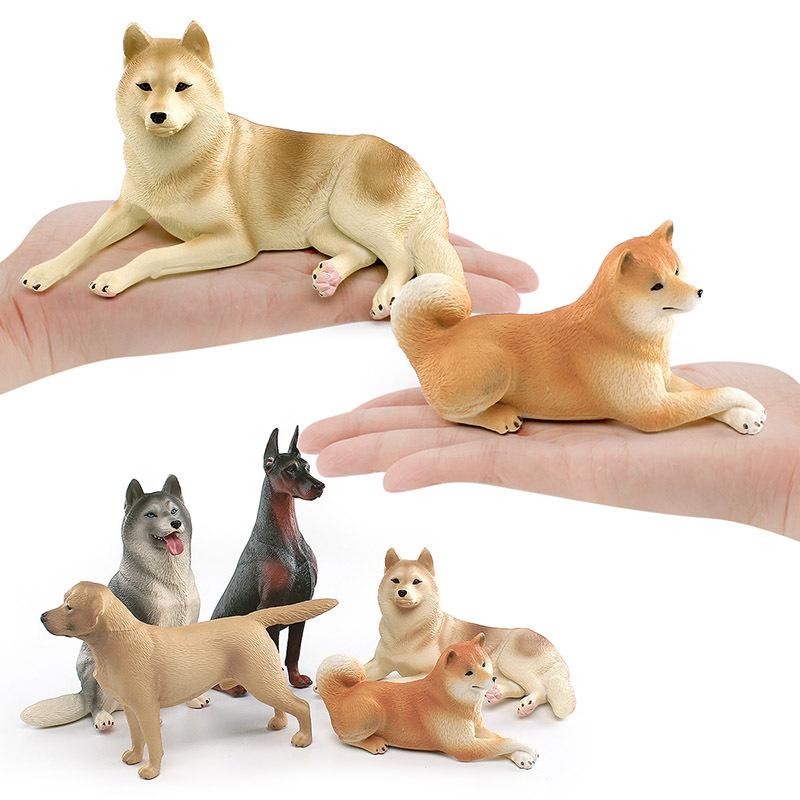 Simulace Labrador Shiba Doberman Ležící Husky 5 Model Hračky pro domácí mazlíčky