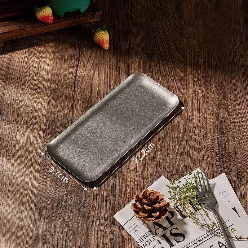 3pcs Vintage Stainless Steel Snowflake Tray-Rounded Edge Serveware for Steak Dessert Grill with Artisanal Craftsmanship