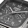 Casio Standard Round Rectangle Multi-Function Analog Men's Watch 24-Hour Display Metal Mesh Band Gray