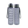 Tritan Frosted 1000ml Plastic Water Bottle with Time & Capacity Scale, Portable Handle