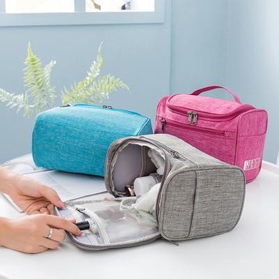 Organizér na make-up s rukojetí Vodotěsná polyesterová taška na holení pro ženy Kosmetická úložná taštička na cesty