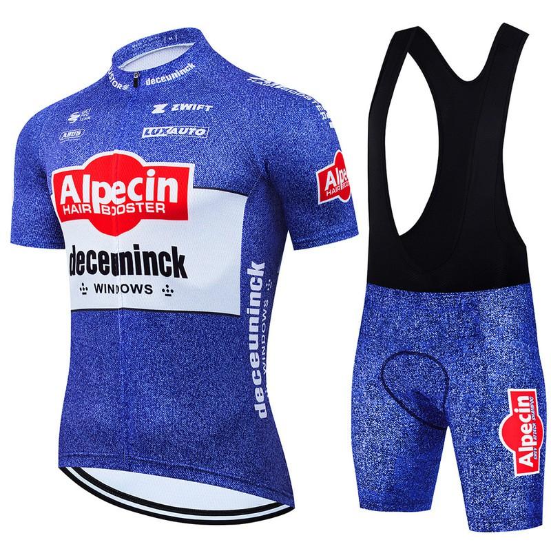 Alpecin Cycling Jersey Bib Shorts Set Men Women Quick Dry Bike Riding Outfit Performance Wear
